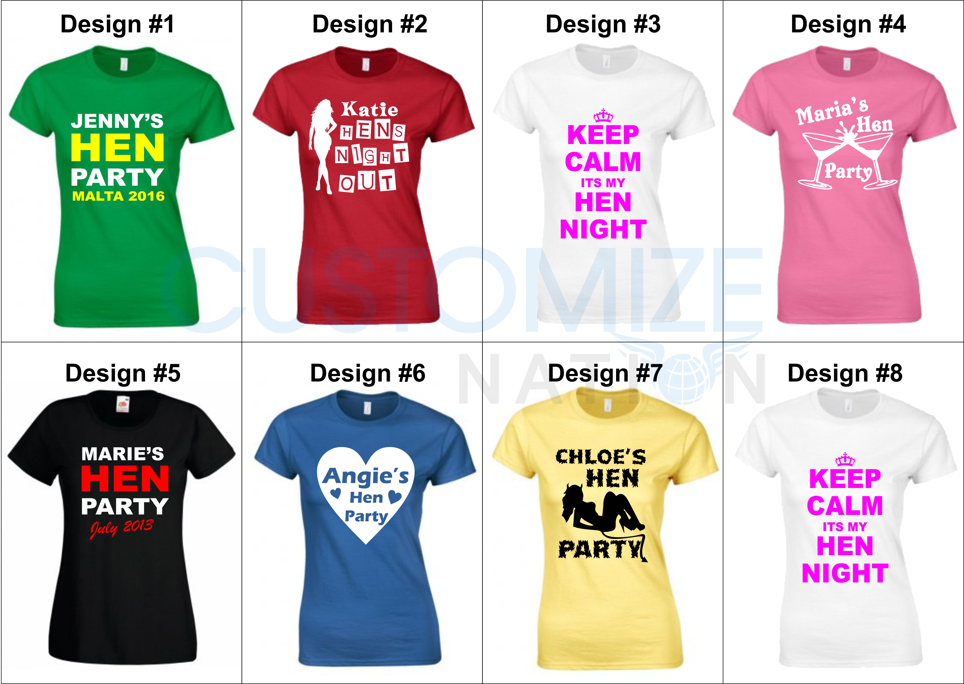 Hen's Party T-shirts - Customize Nation